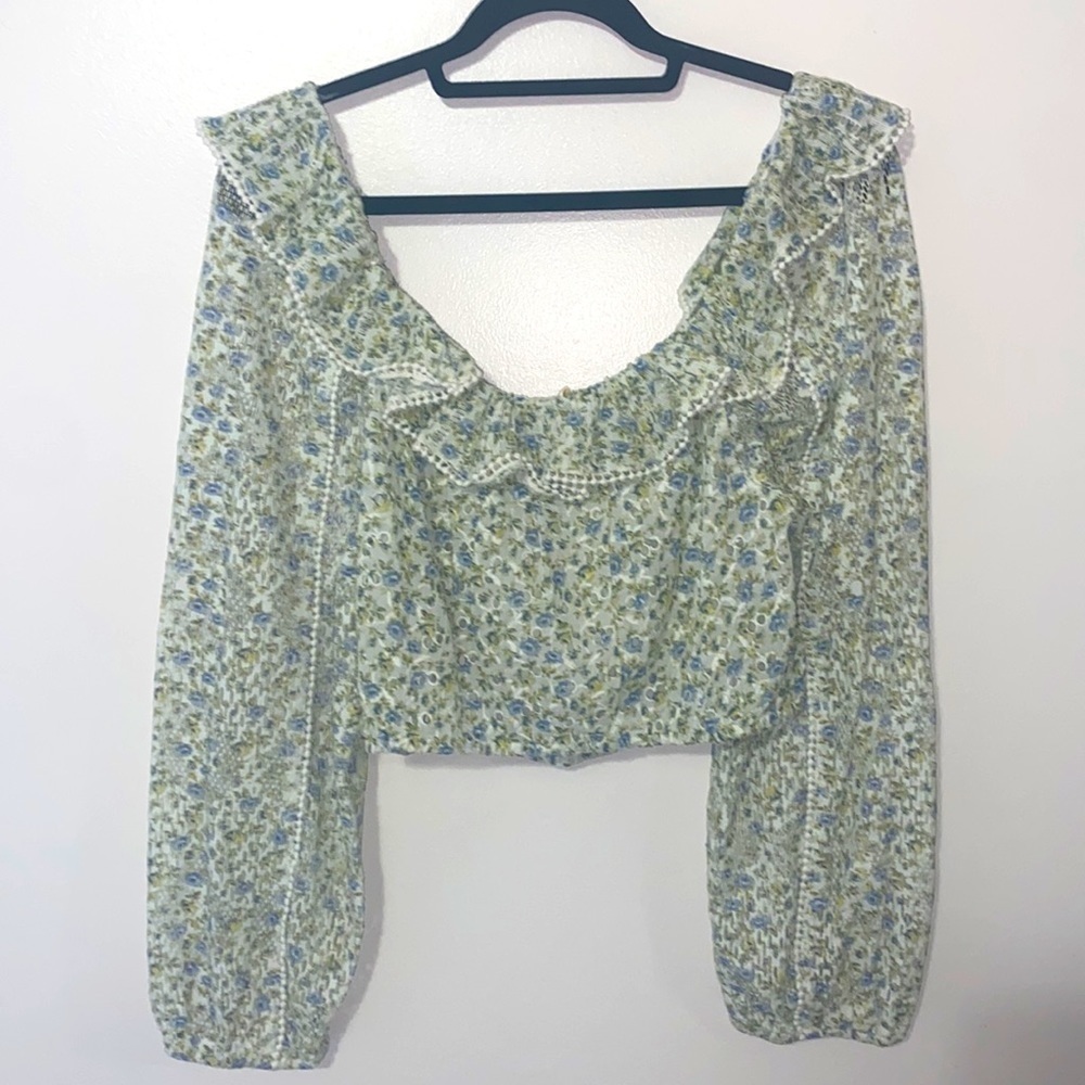 LoveShackFancy Dorabella Lace-Trimmed Floral Top - Picture 11 of 11